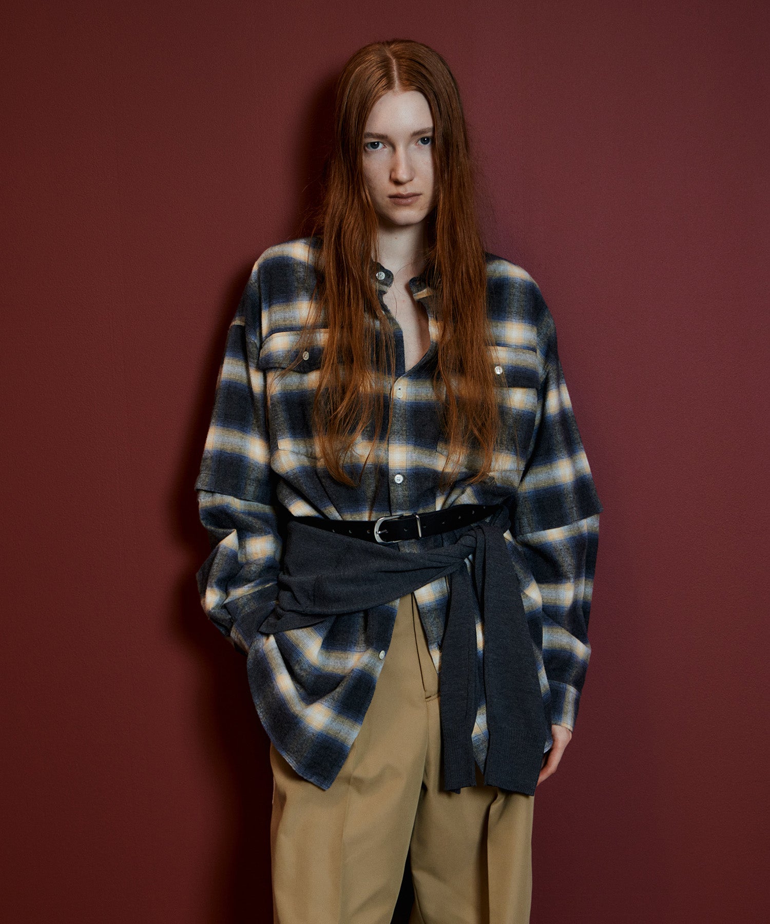 【26AUTUMN PRE-ORDER】2WAY Check Overshirt
