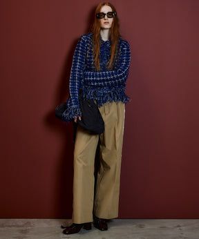【26AUTUMN PRE-ORDER】Fringe Tweed Knit Cardigan