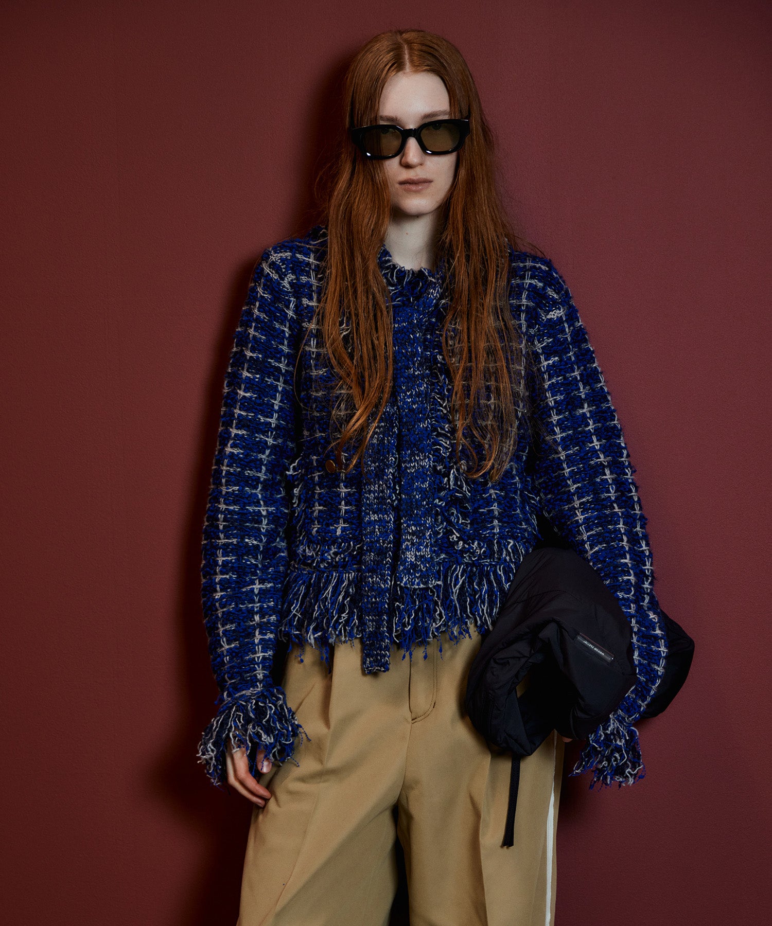 【26AUTUMN PRE-ORDER】Fringe Tweed Knit Cardigan