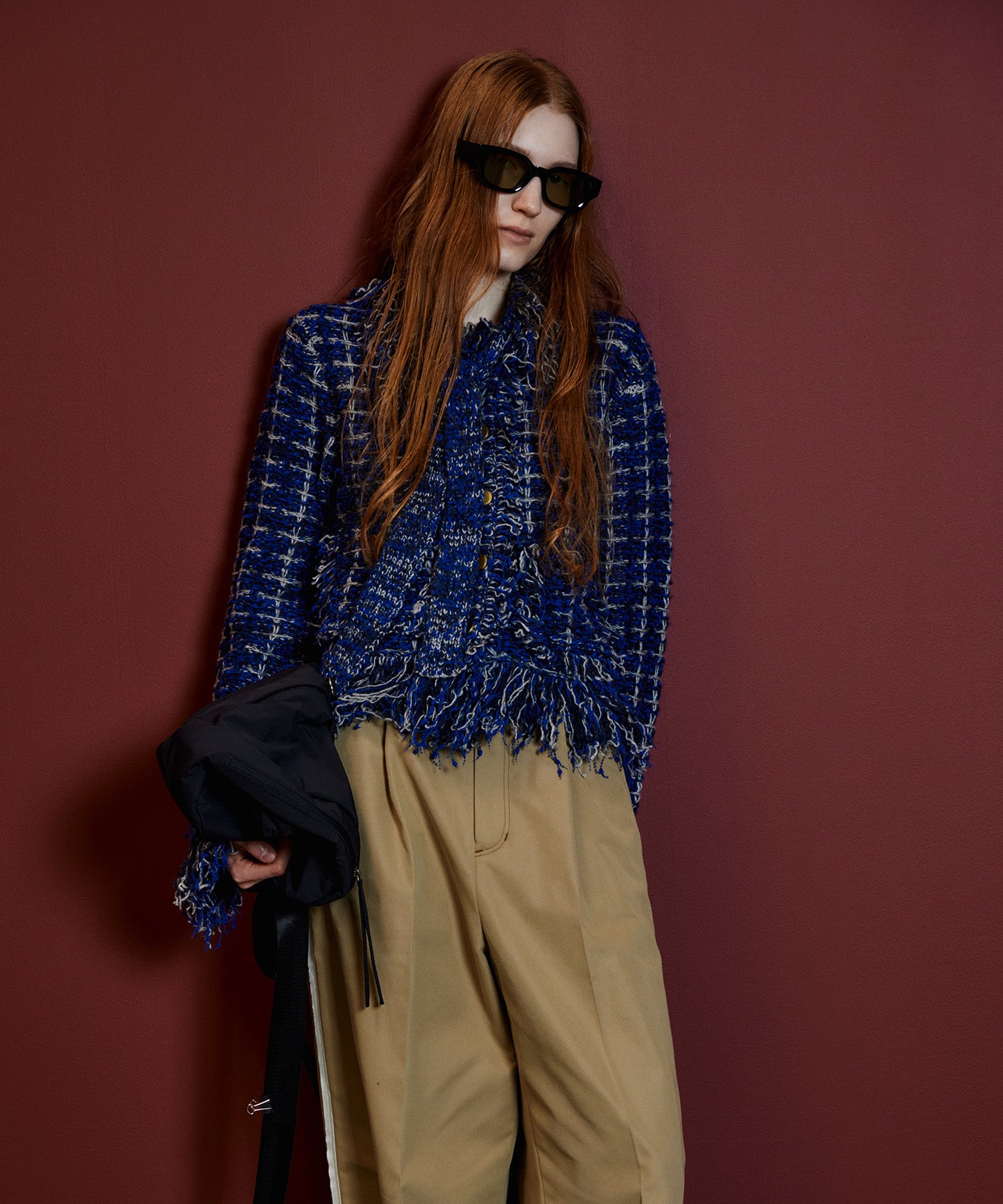 【26AUTUMN PRE-ORDER】Fringe Tweed Knit Cardigan