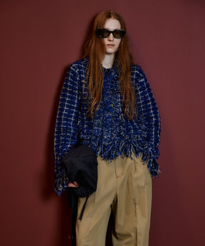 【26AUTUMN PRE-ORDER】Fringe Tweed Knit Cardigan