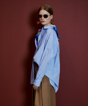 【26AUTUMN PRE-ORDER】Frill Oxford Overshirt