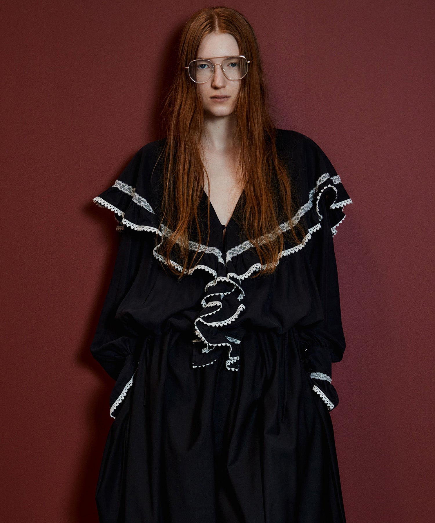 【26AUTUMN PRE-ORDER】Lace Frill Collar Blouse