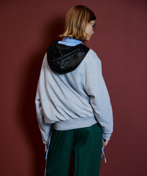 【26AUTUMN PRE-ORDER】Faux Leather Hoodie Parka