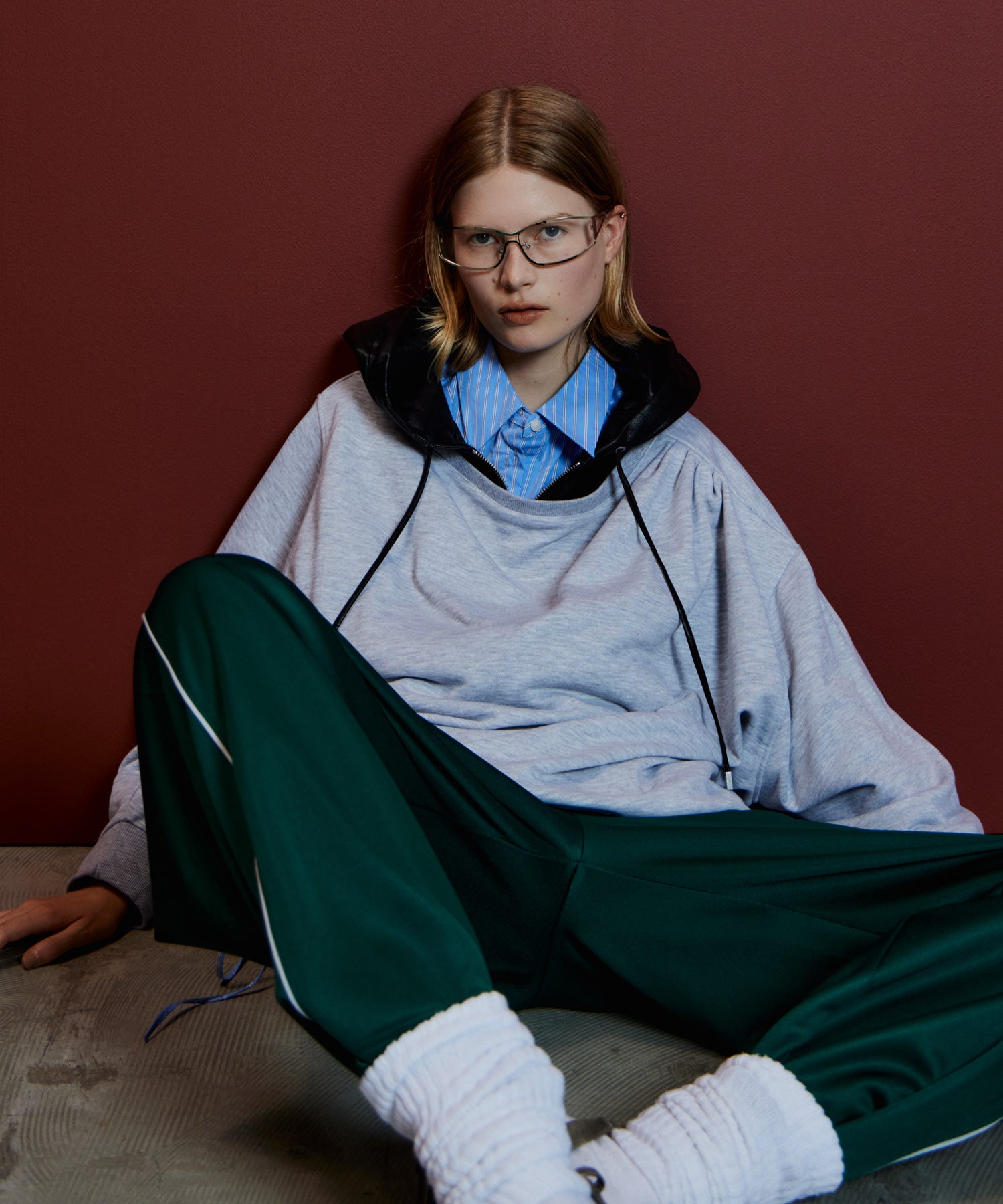 【26AUTUMN PRE-ORDER】Tulle Side Line Jersey Pants