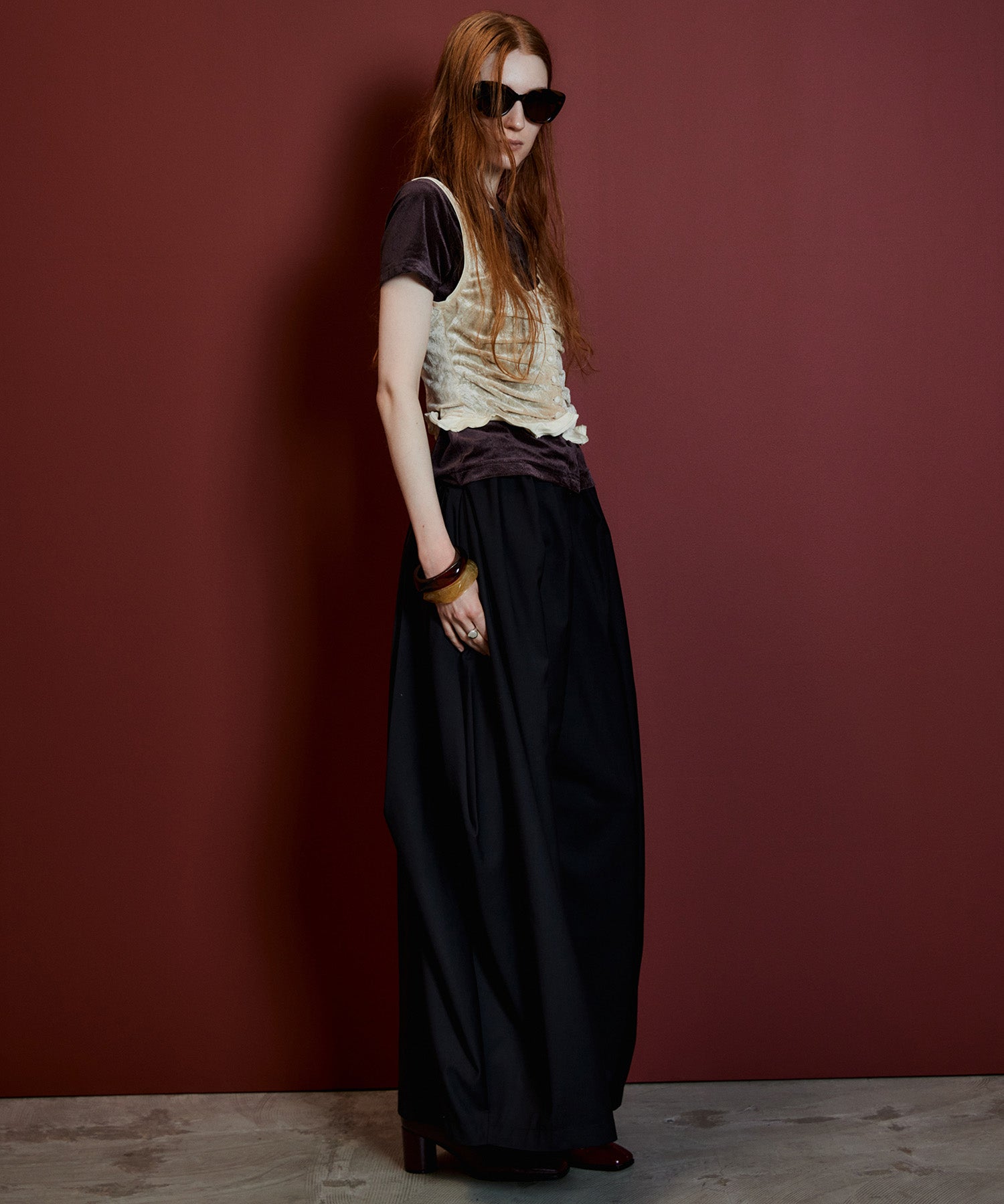 【26AUTUMN PRE-ORDER】Layered Velour Top