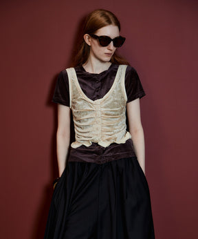 【26AUTUMN PRE-ORDER】Layered Velour Top