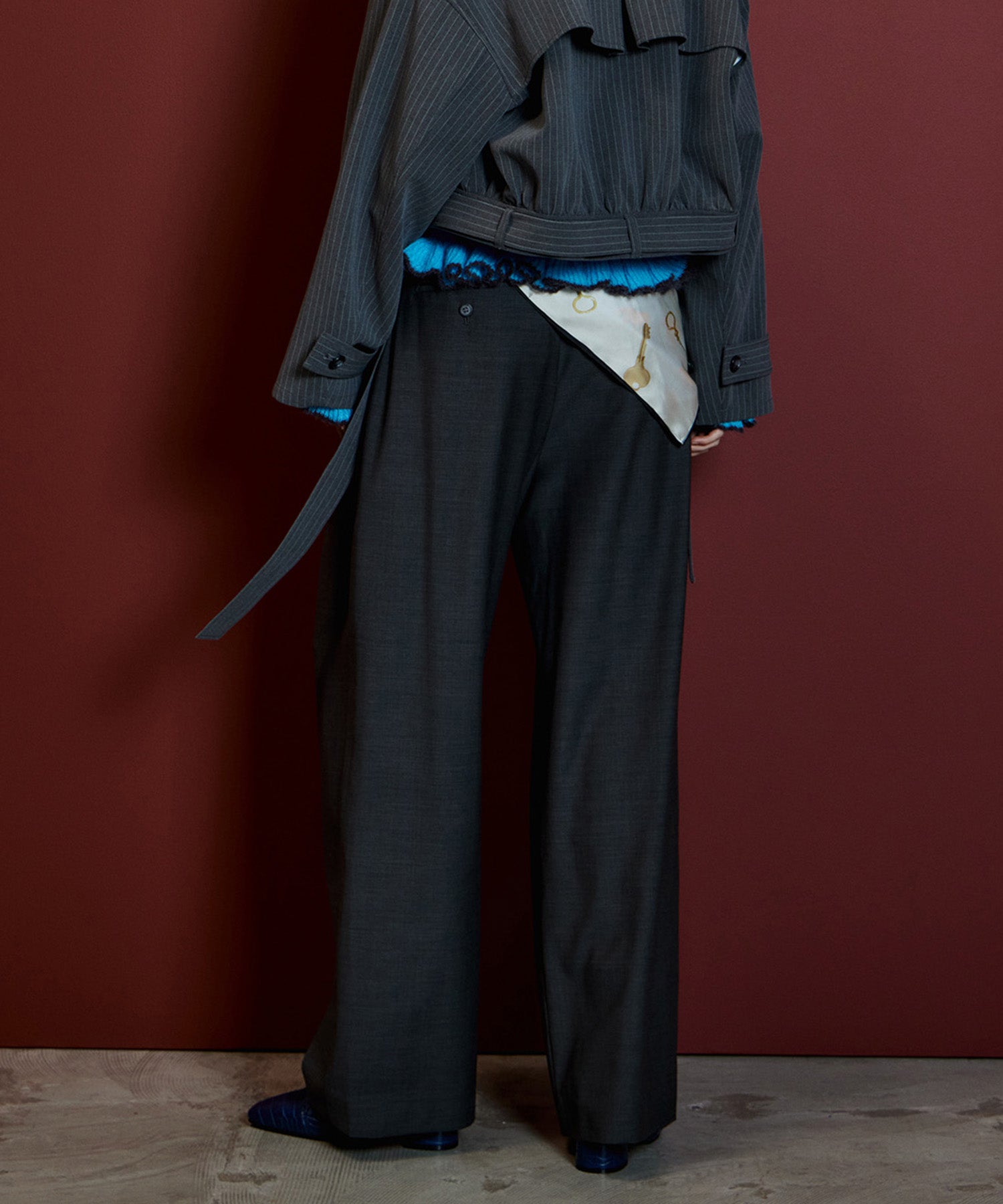 【26AUTUMN PRE-ORDER】Super 140 Wool Satin Slacks