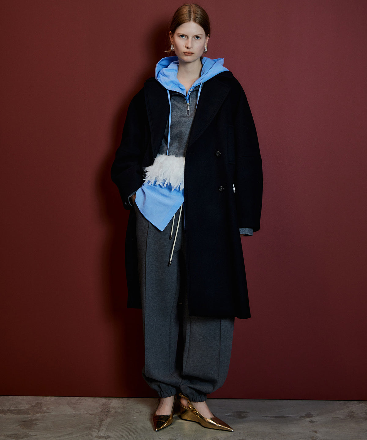 【26AUTUMN PRE-ORDER】Super 140 Balloon Sleeve Wool Long Coat