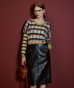 【26AUTUMN PRE-ORDER】Layered Multi-Fabric Midi Skirt