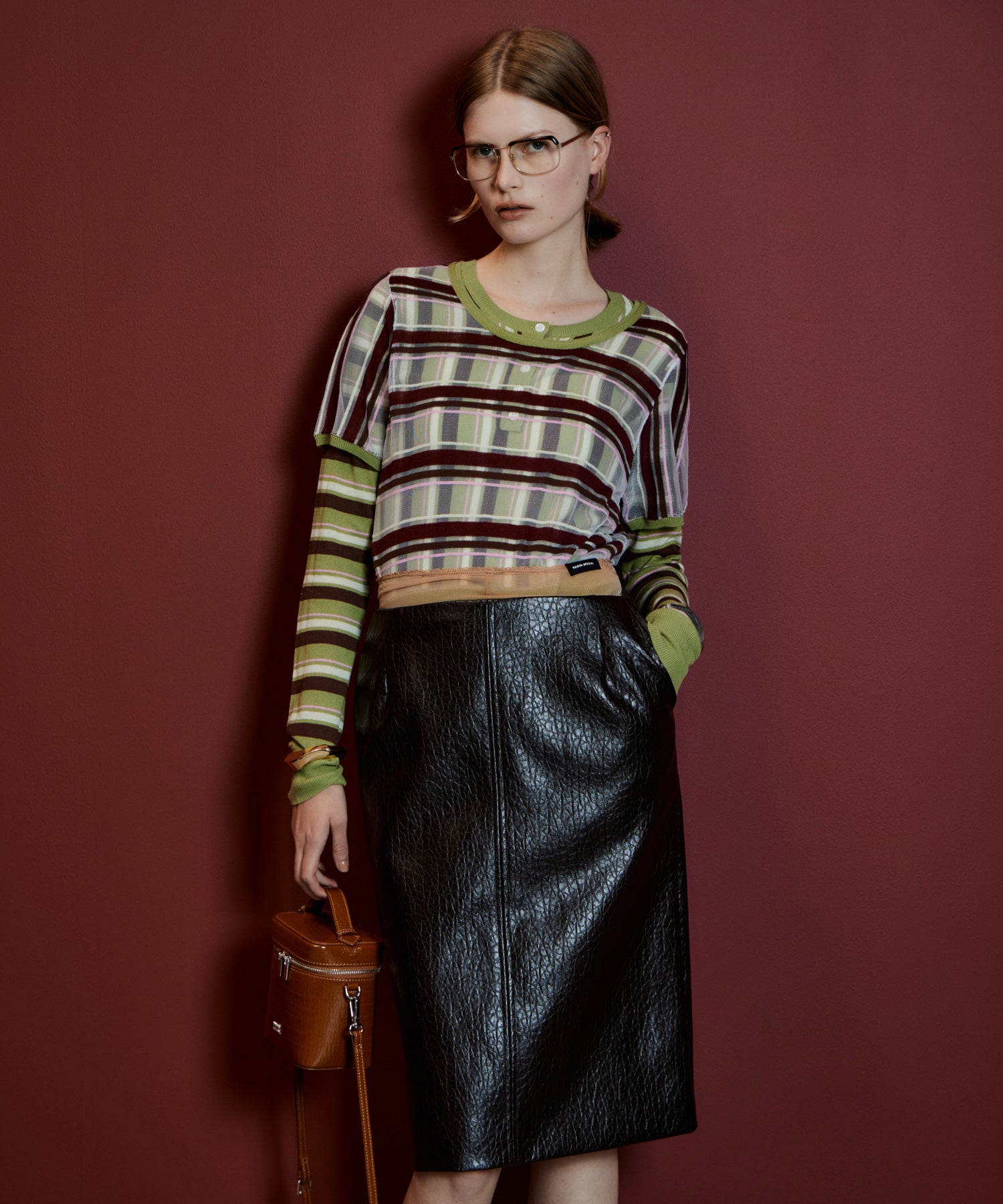 【26AUTUMN PRE-ORDER】Layered Check-Like Knit