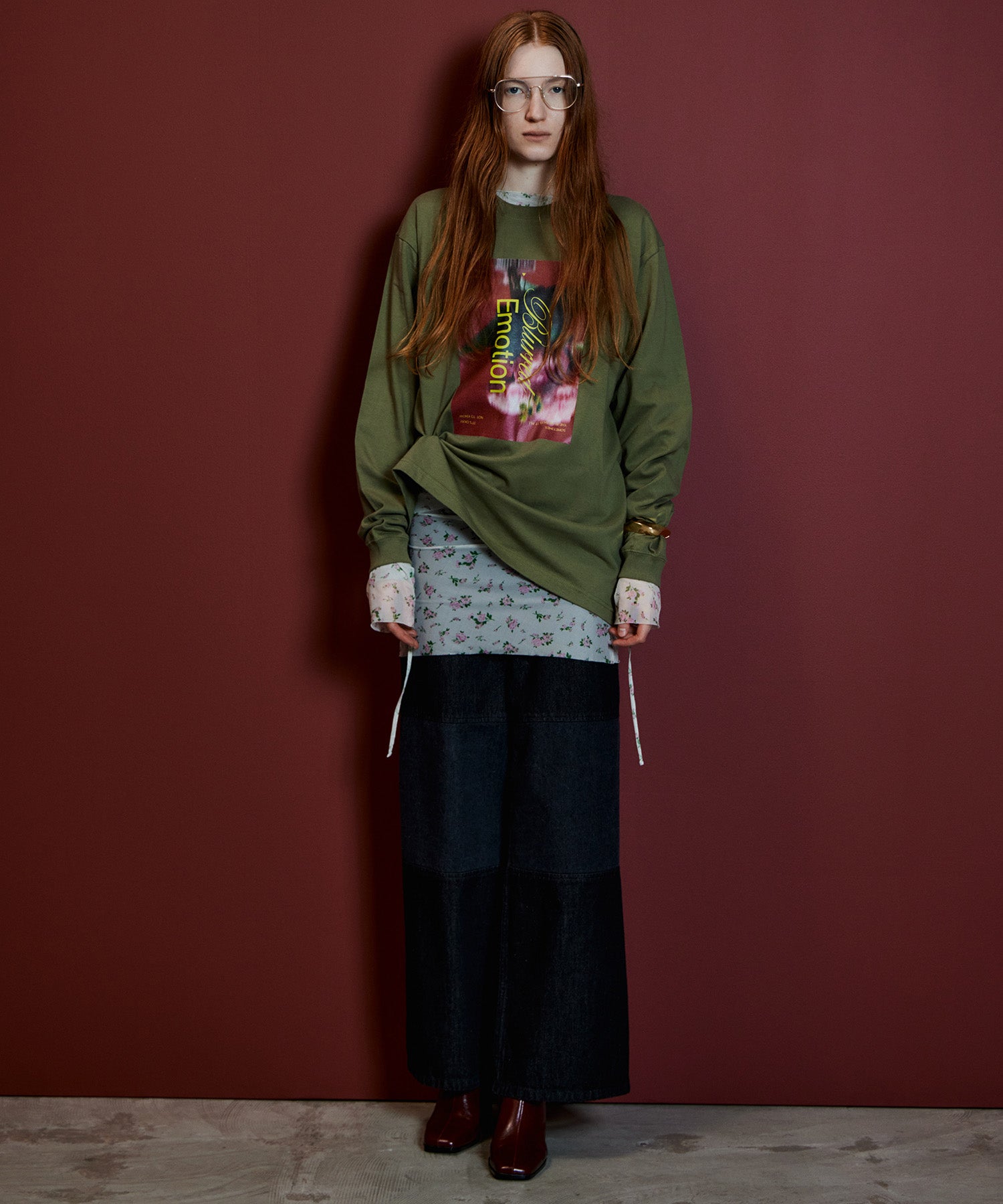 【26AUTUMN PRE-ORDER】Blurred Emotion Logo Print Long Sleeve T-Shirt