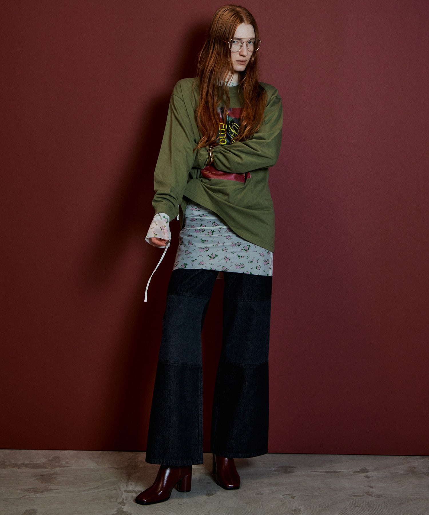 【26AUTUMN PRE-ORDER】Blurred Emotion Logo Print Long Sleeve T-Shirt