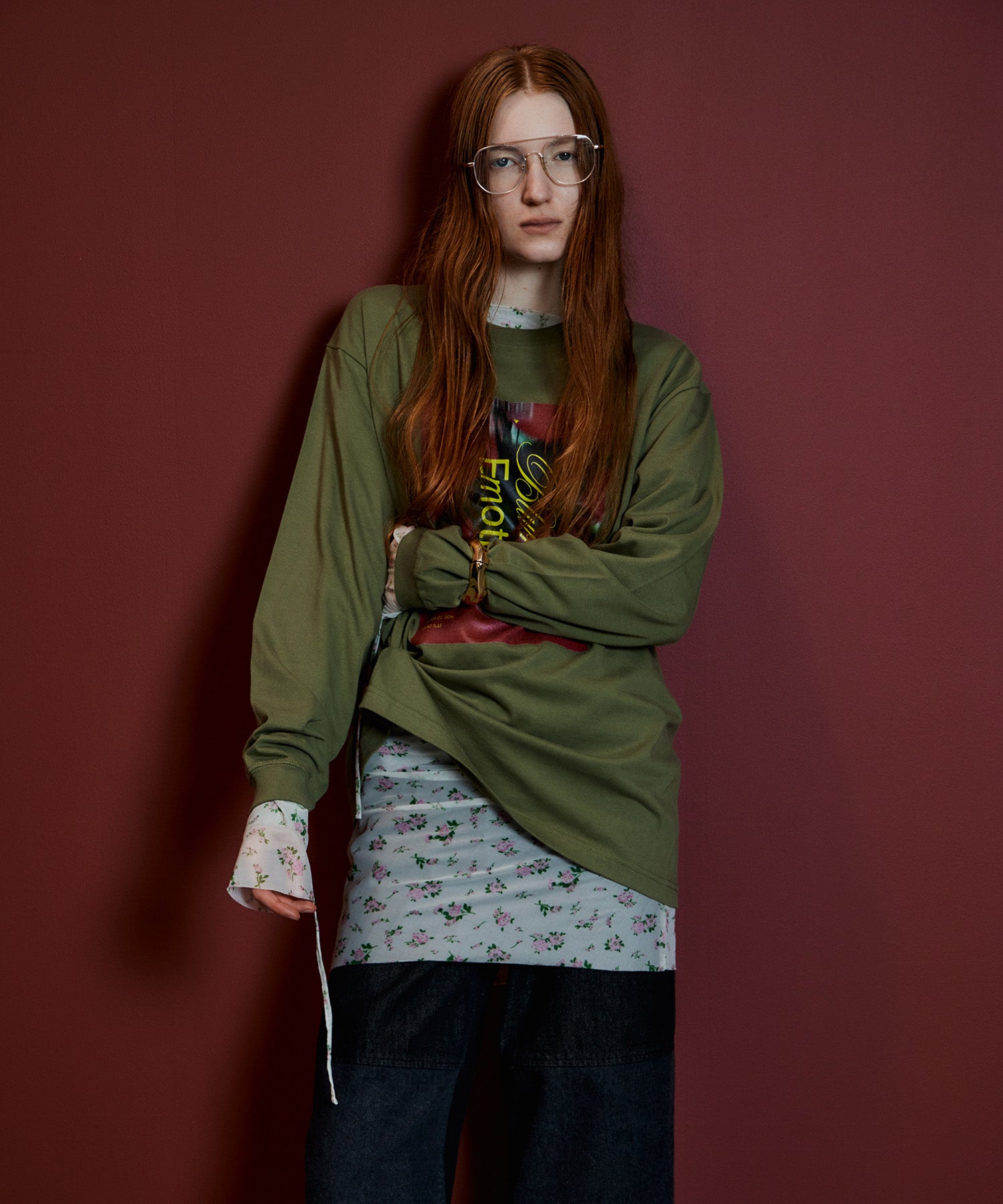 【26AUTUMN PRE-ORDER】Blurred Emotion Logo Print Long Sleeve T-Shirt