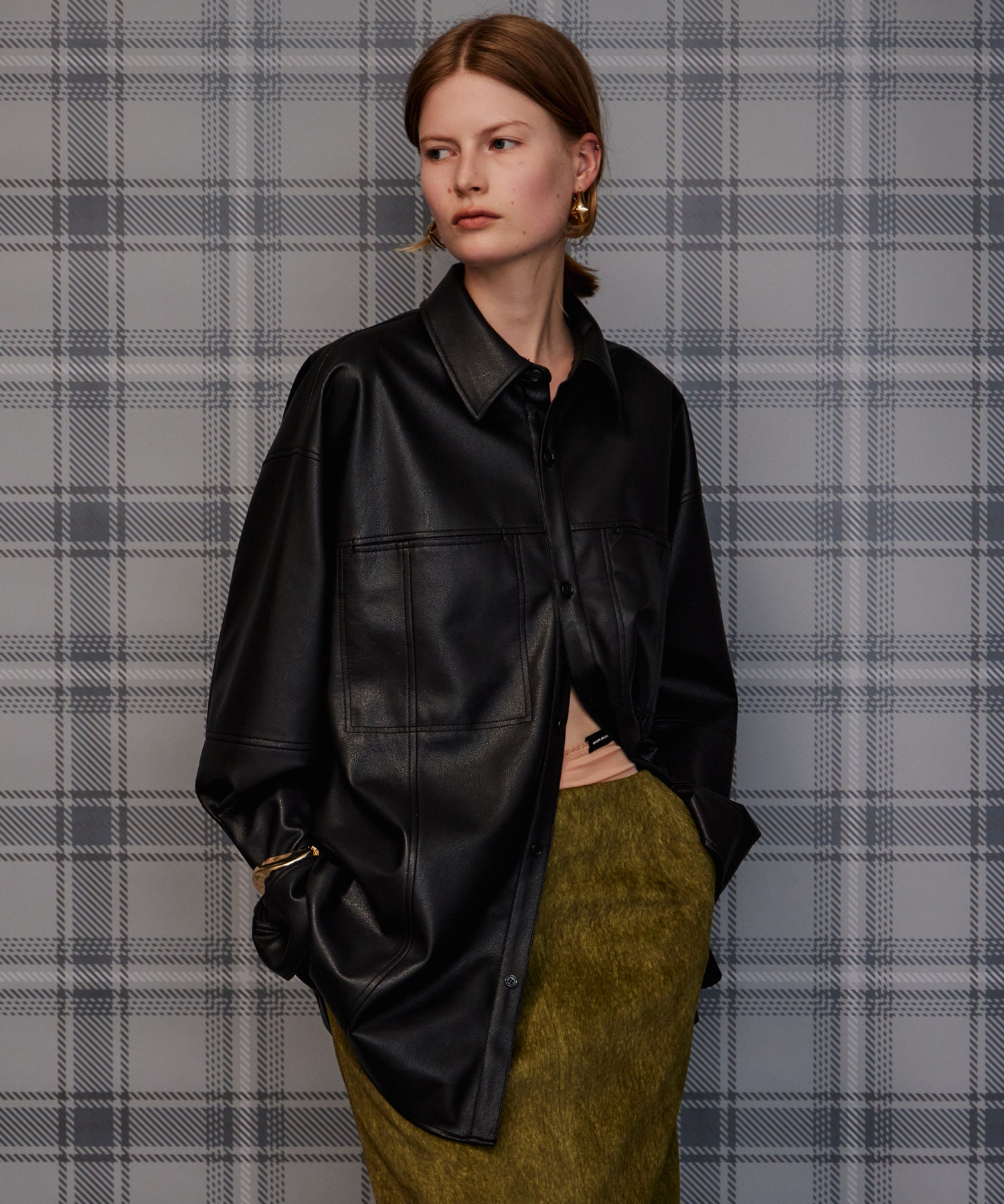【26AUTUMN PRE-ORDER】Vegan Leather Overshirt