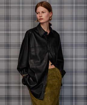 【26AUTUMN PRE-ORDER】Vegan Leather Overshirt