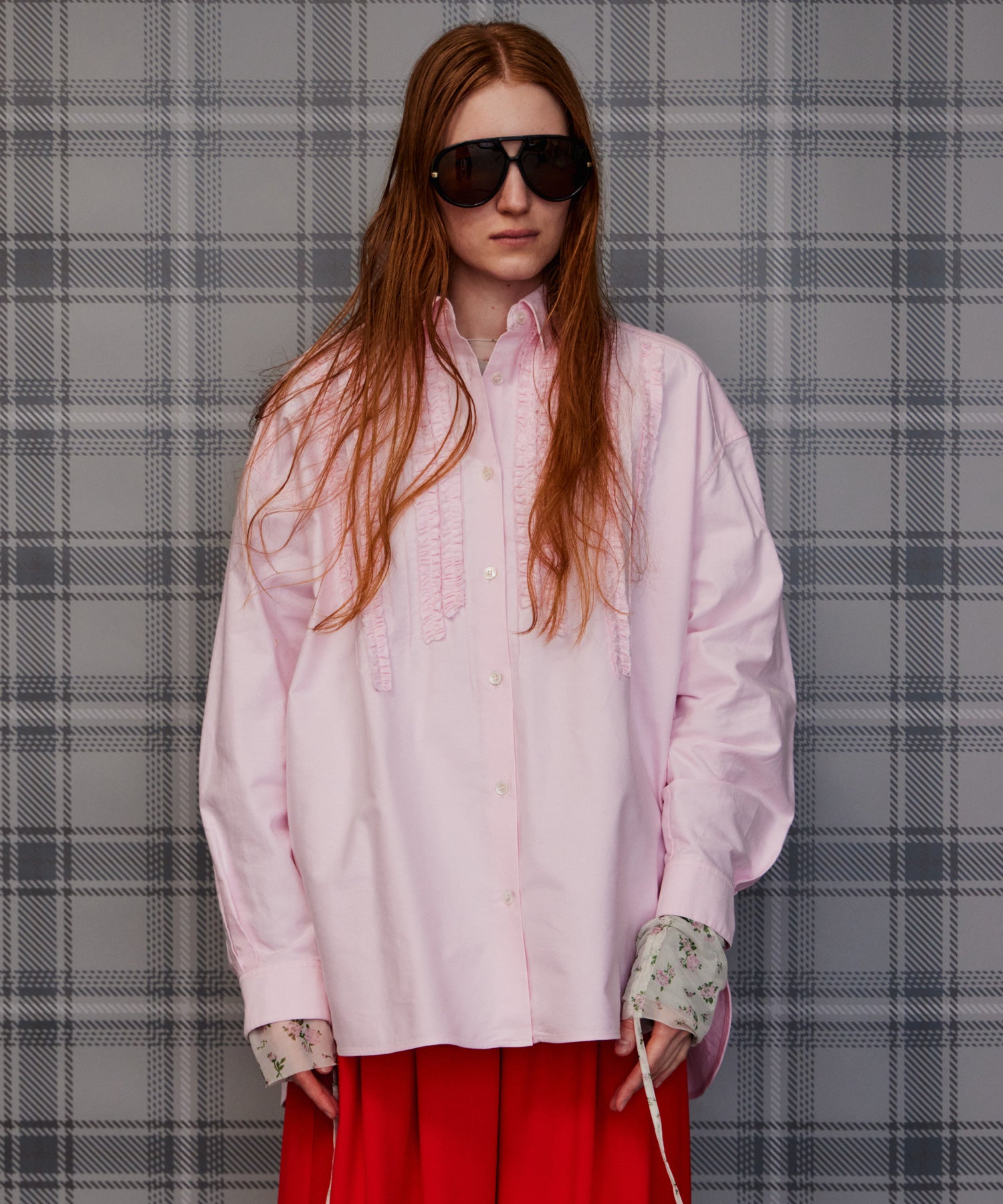 【26AUTUMN PRE-ORDER】Frill Oxford Overshirt