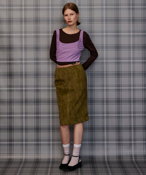 【26AUTUMN PRE-ORDER】Layered Multi-Fabric Midi Skirt