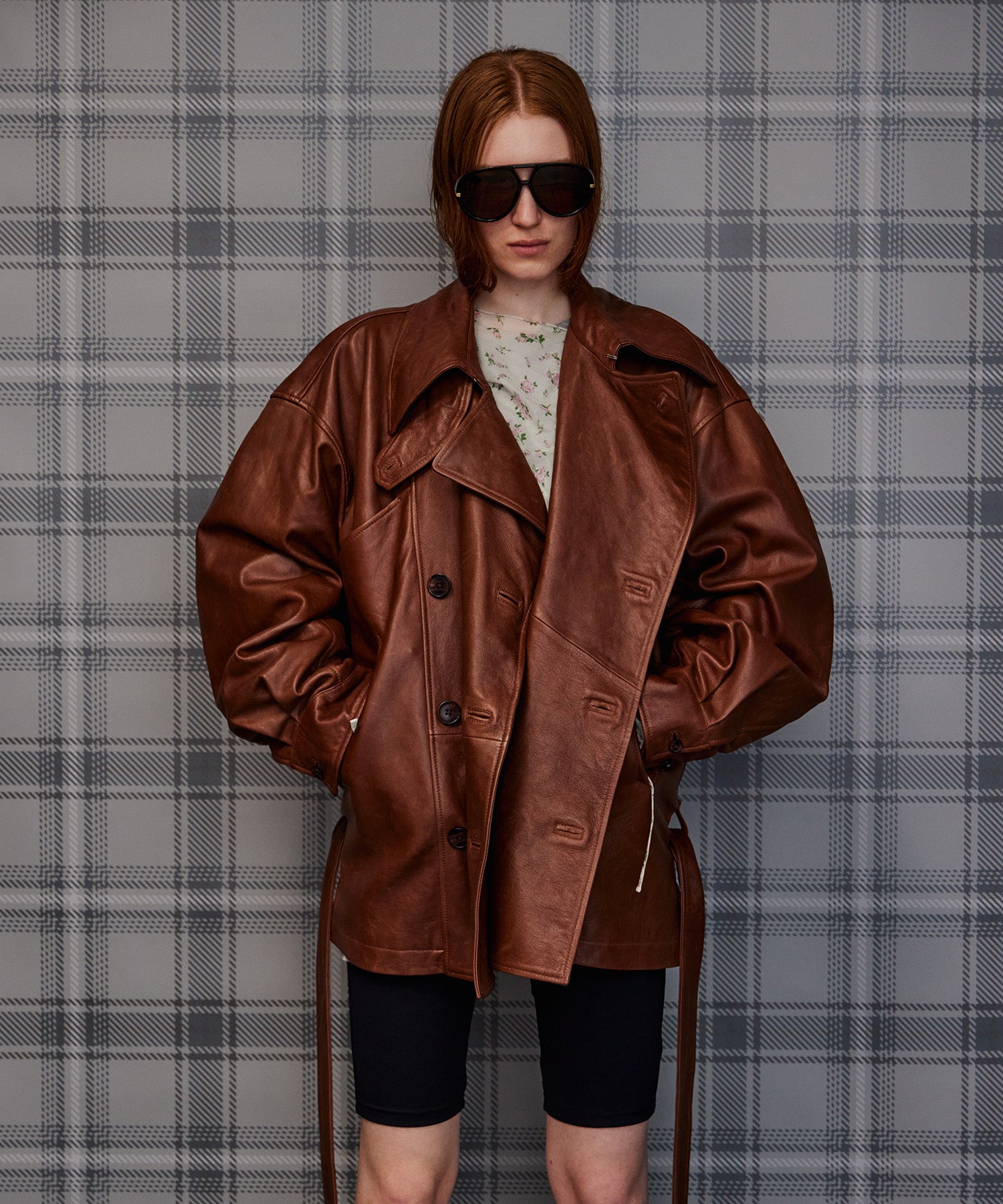 【26AUTUMN PRE-ORDER】Leather Short Trench Coat