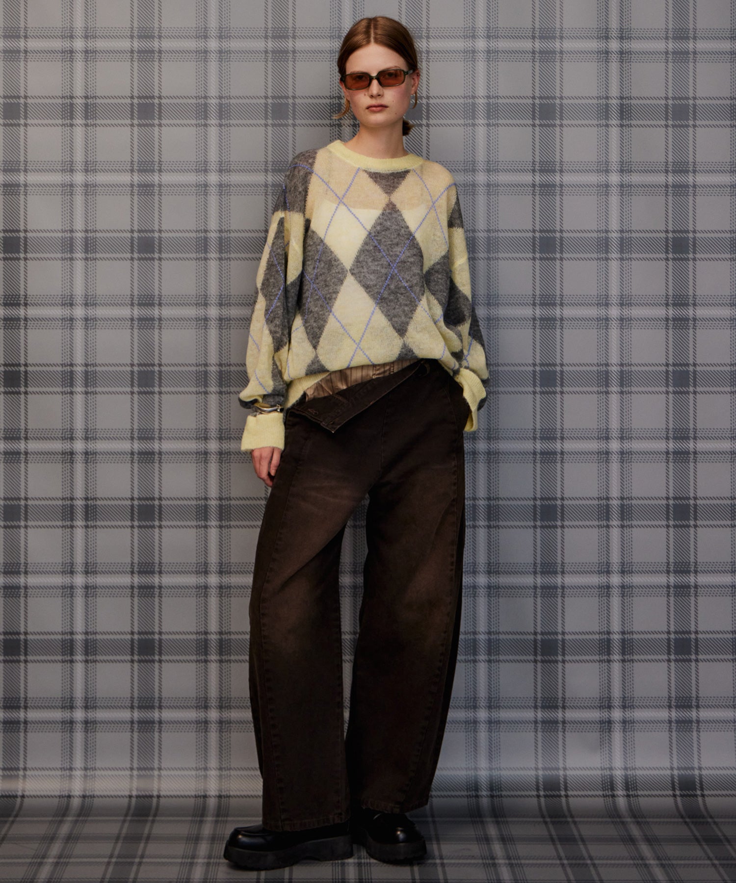 【26AUTUMN PRE-ORDER】Oversized Argyle Knit