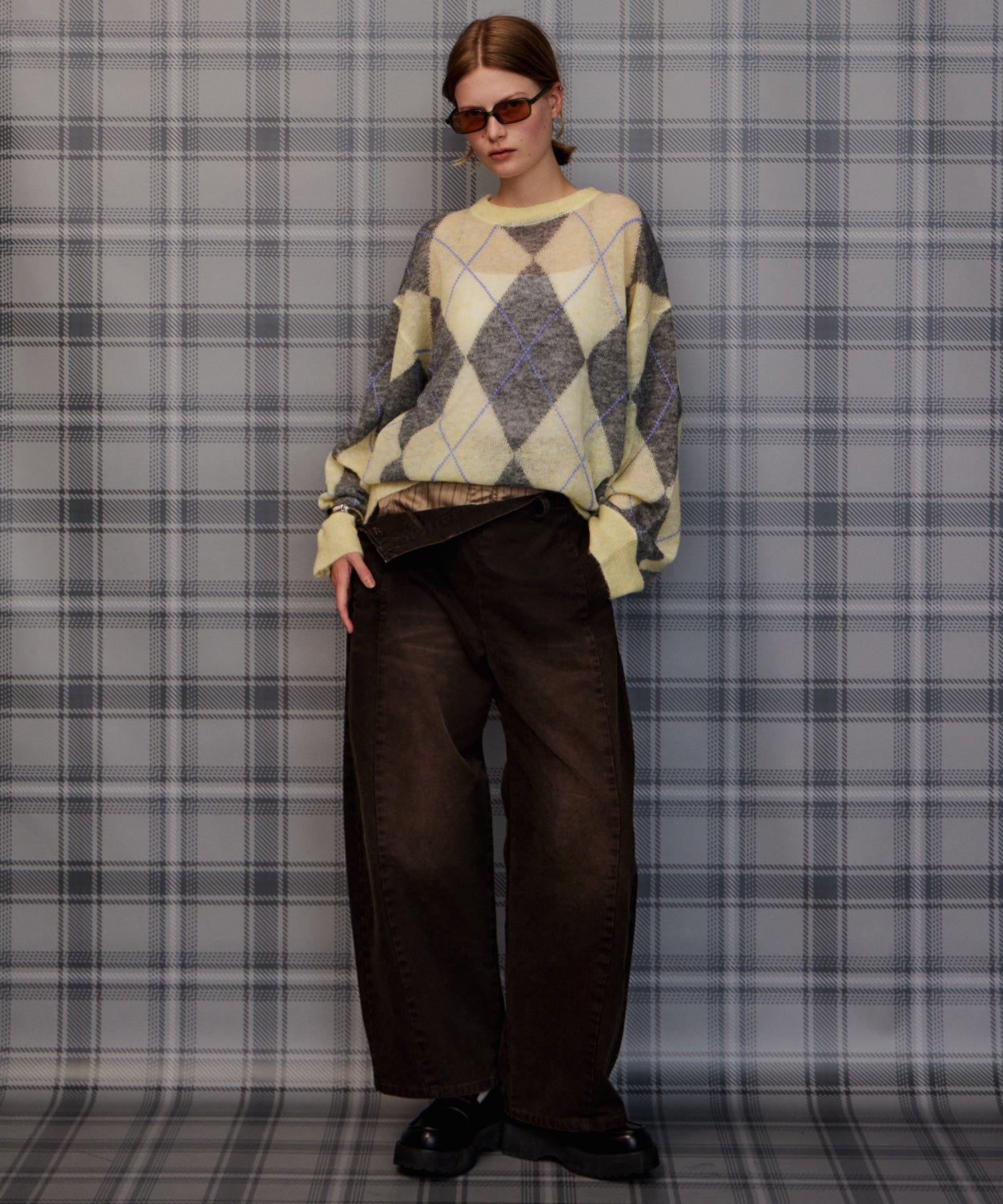【26AUTUMN PRE-ORDER】Oversized Argyle Knit