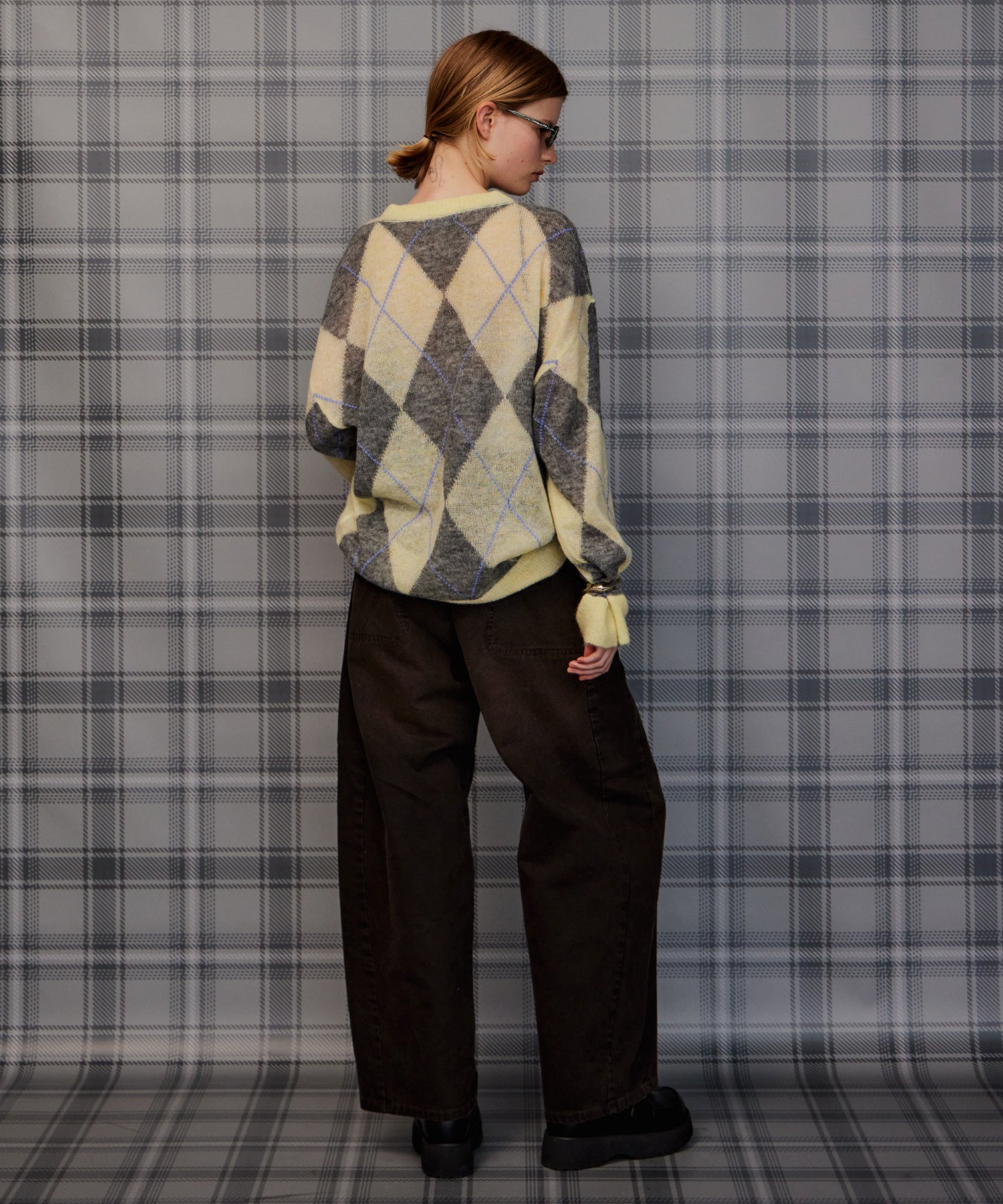【26AUTUMN PRE-ORDER】Oversized Argyle Knit