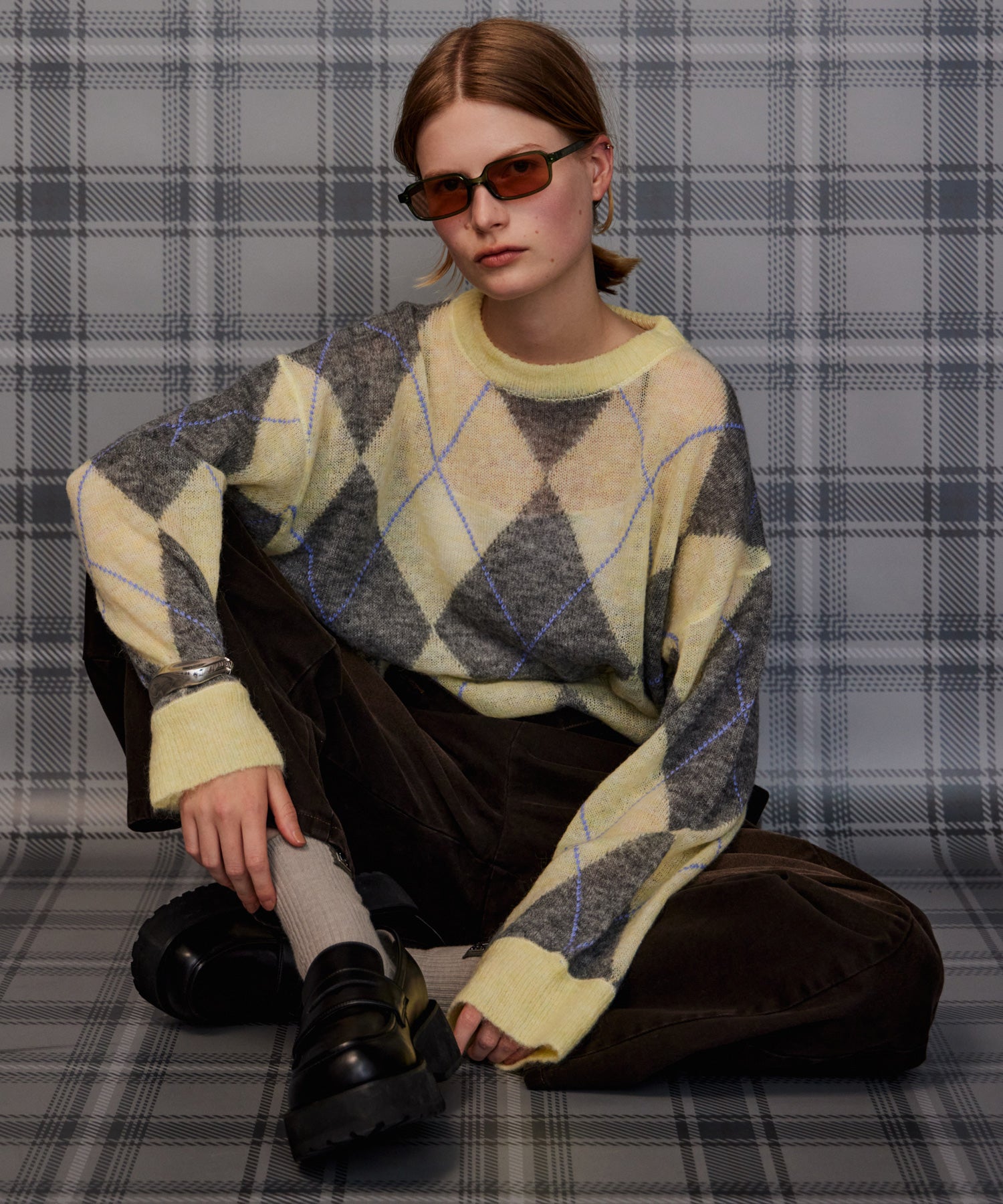 【26AUTUMN PRE-ORDER】Oversized Argyle Knit