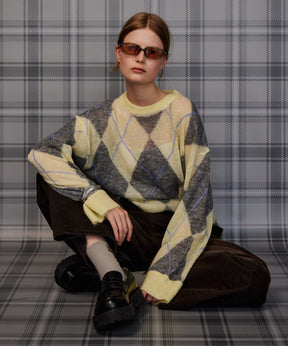 【26AUTUMN PRE-ORDER】Oversized Argyle Knit