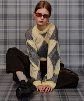 【26AUTUMN PRE-ORDER】Oversized Argyle Knit
