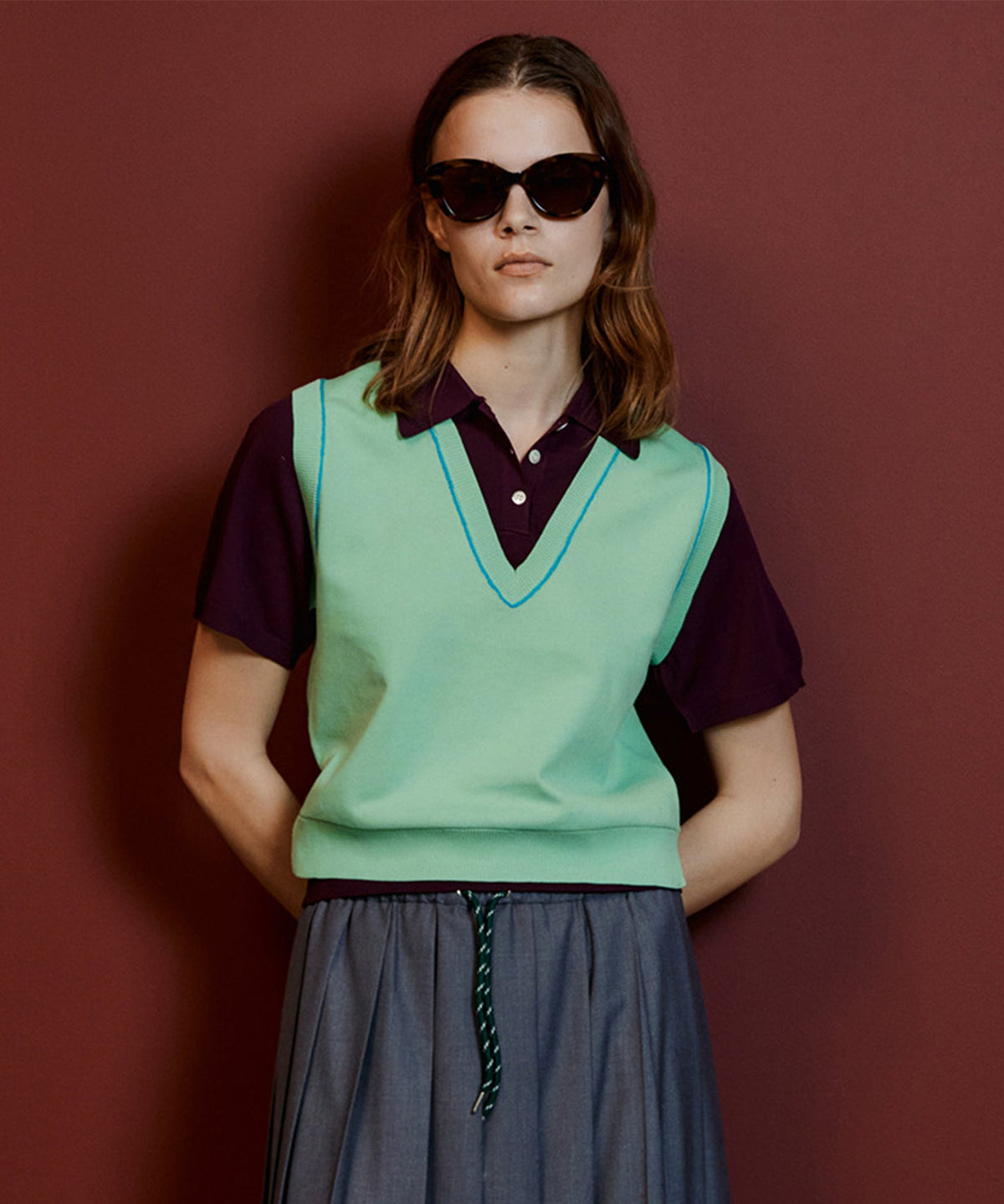【26AUTUMN PRE-ORDER】Polo Layered Knit