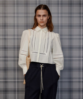 【26AUTUMN PRE-ORDER】Pintuck Lace Blouse