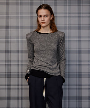 【26AUTUMN PRE-ORDER】Shoulder Pad Sheer Knit Top