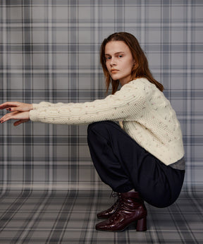 【26AUTUMN PRE-ORDER】Cable Flower Knit Cardigan