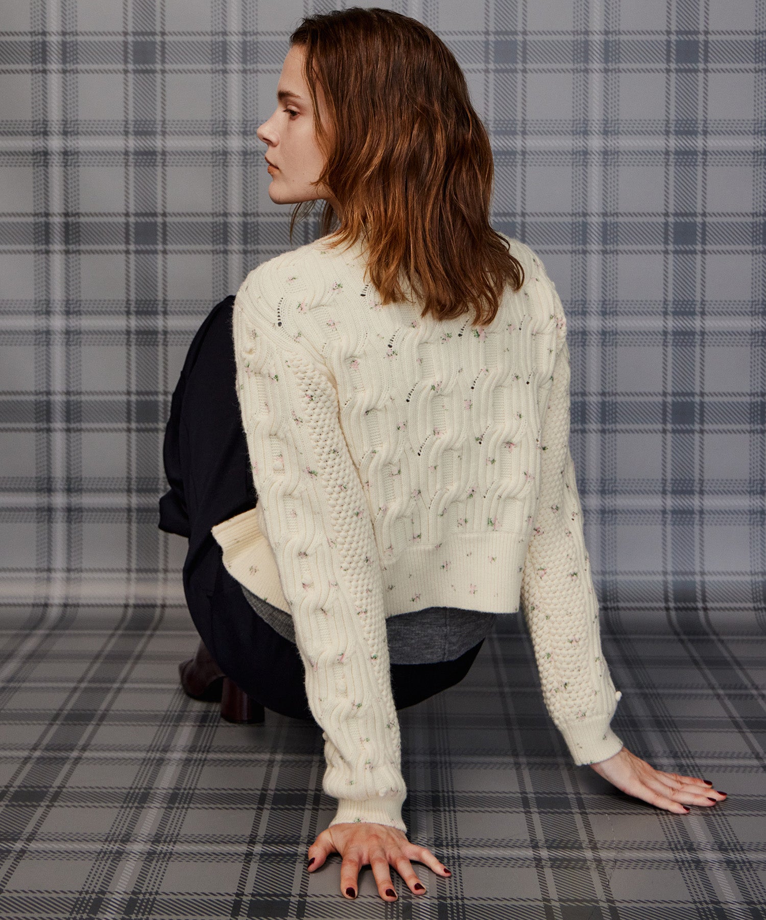 【26AUTUMN PRE-ORDER】Cable Flower Knit Cardigan
