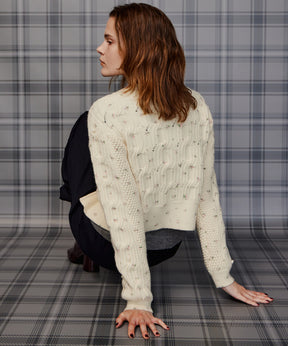 【26AUTUMN PRE-ORDER】Cable Flower Knit Cardigan