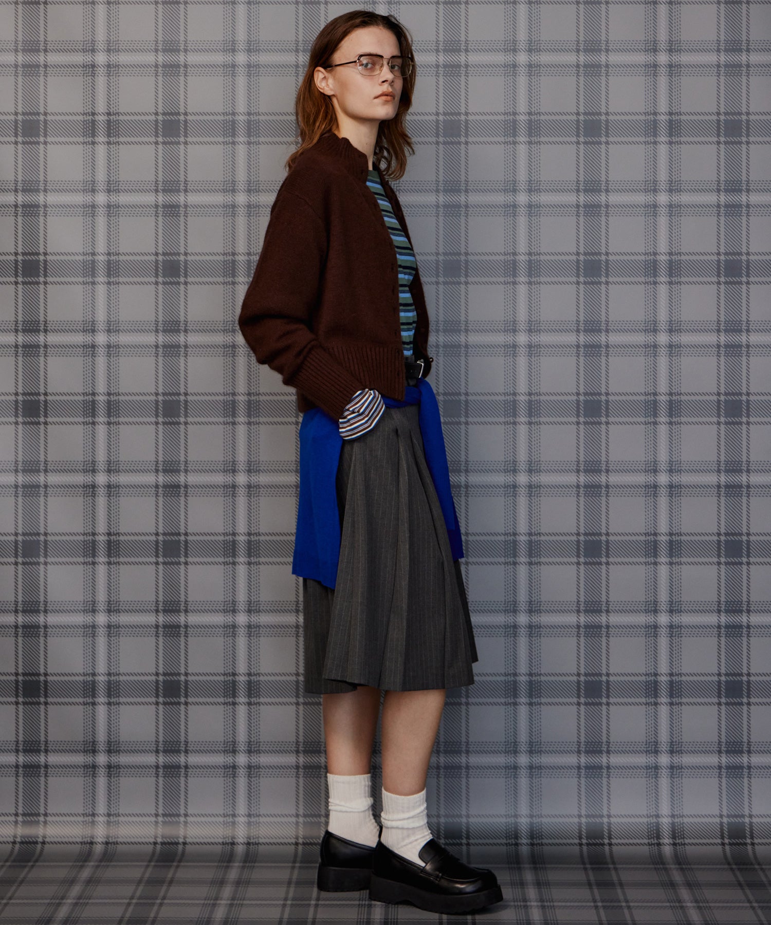 【26AUTUMN PRE-ORDER】Raccoon Blend Stand Collar Cardigan