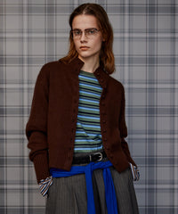 Raccoon Blend Stand Collar Cardigan