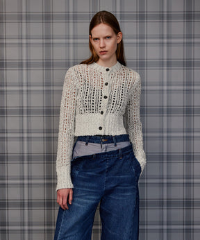 【26AUTUMN PRE-ORDER】Mesh Slub Compact Cardigan