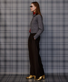 【26AUTUMN PRE-ORDER】Raccoon Blend Stand Collar Cardigan