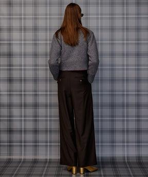 【26AUTUMN PRE-ORDER】Raccoon Blend Stand Collar Cardigan