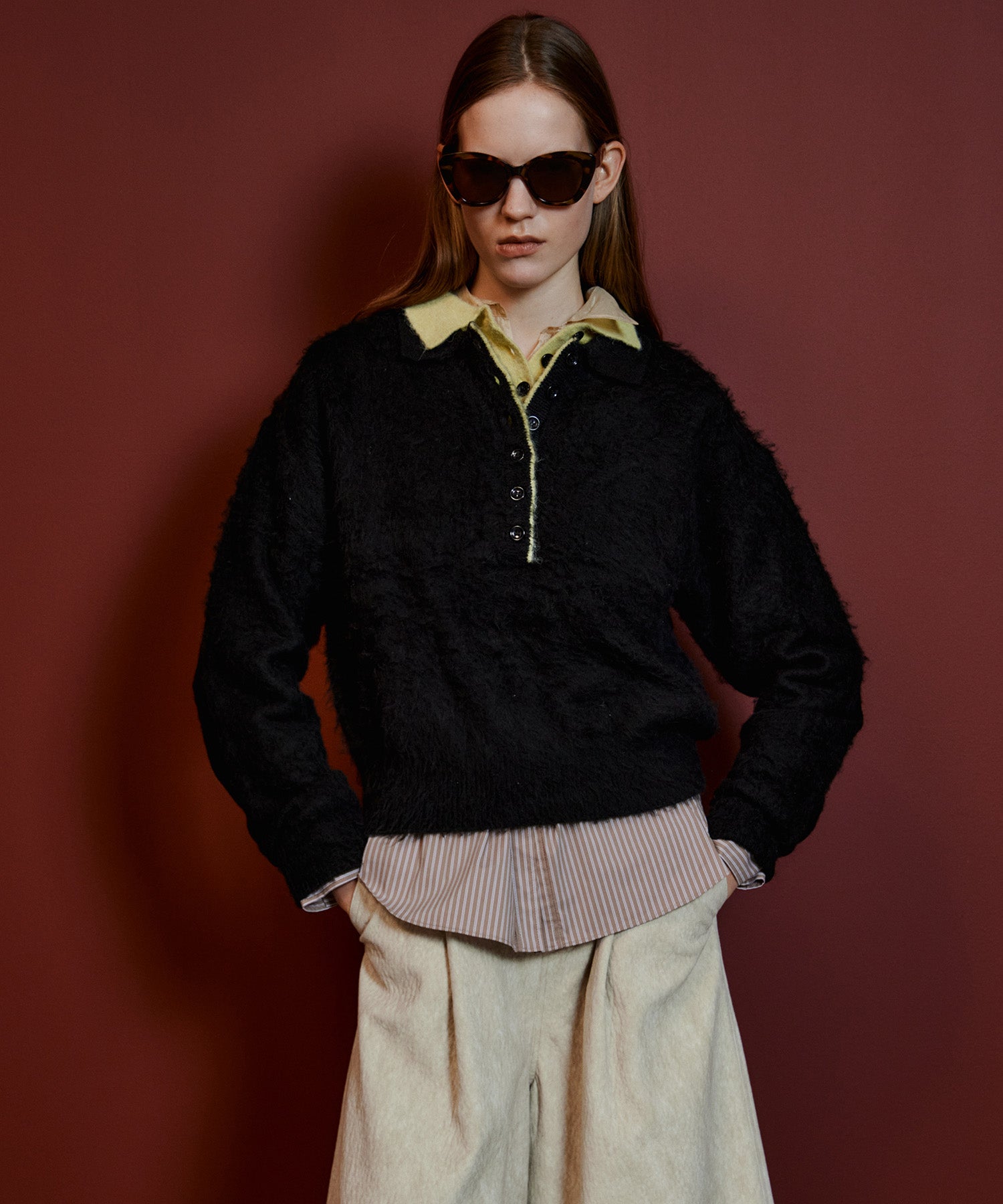 【26AUTUMN PRE-ORDER】Layered Polo Knit
