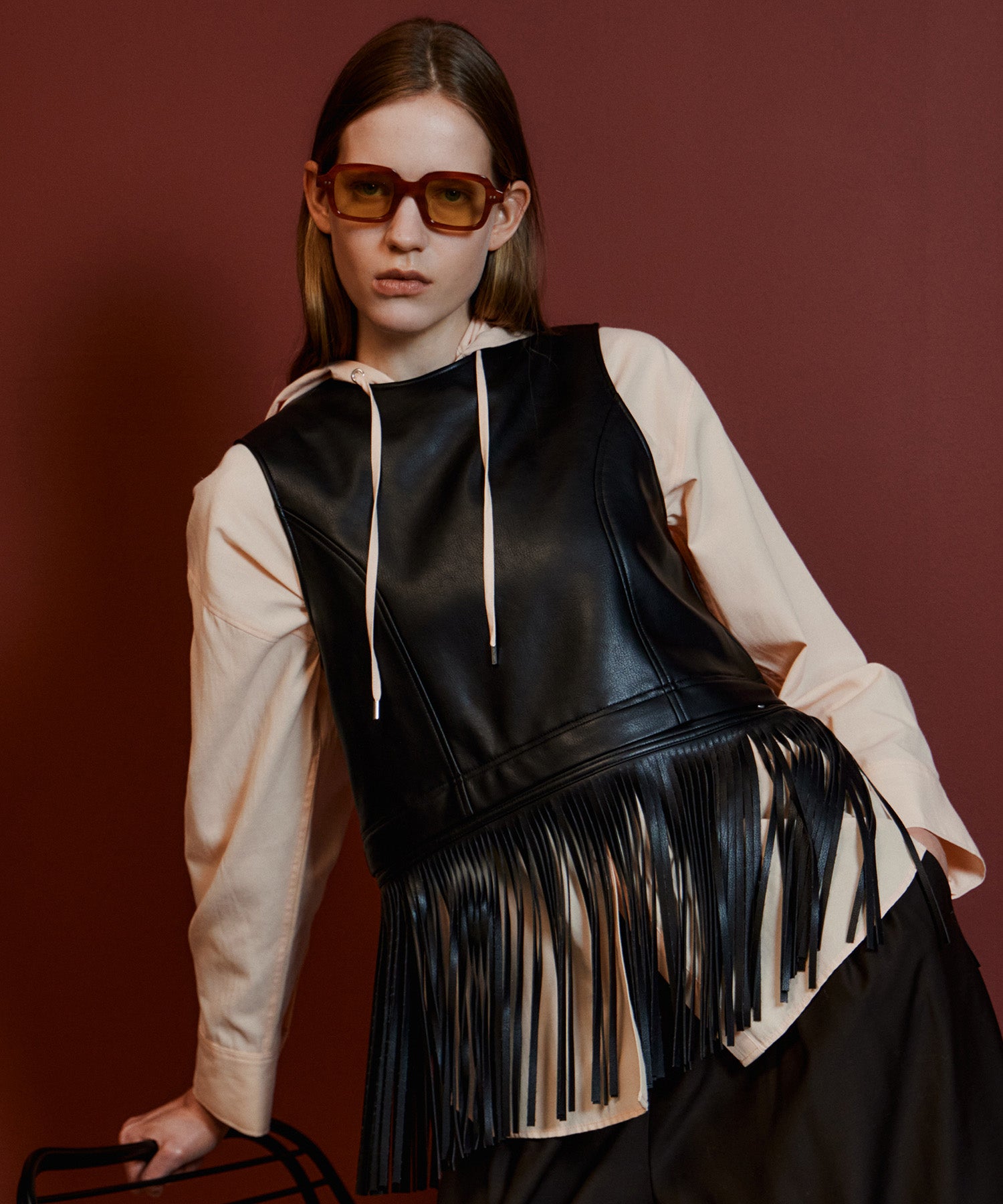 26AUTUMN PRE-ORDER】Multi-Fringe Vegan Leather Vest
