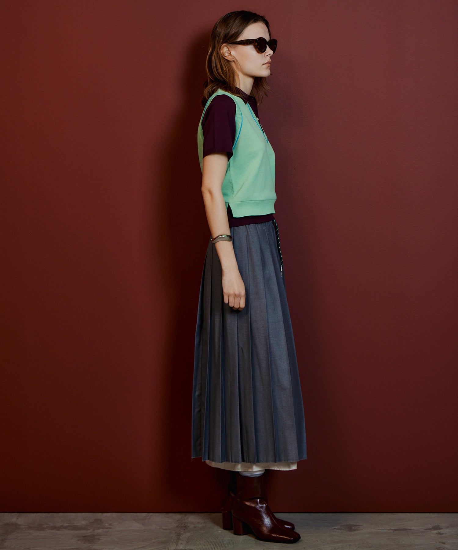 【26AUTUMN PRE-ORDER】Waist Drawstring Pleated Skirt