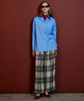 【26AUTUMN PRE-ORDER】Satin Check Easy Pants