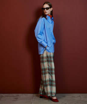 【26AUTUMN PRE-ORDER】Satin Check Easy Pants