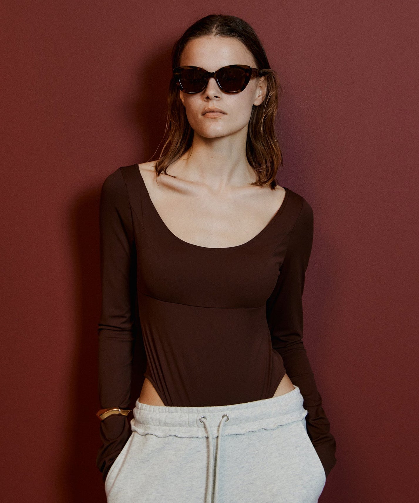 【26AUTUMN PRE-ORDER】Open-Neck Bodysuit