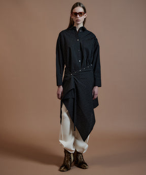 【26AUTUMN PRE-ORDER】Multi-Apron Oversized Check Shirt
