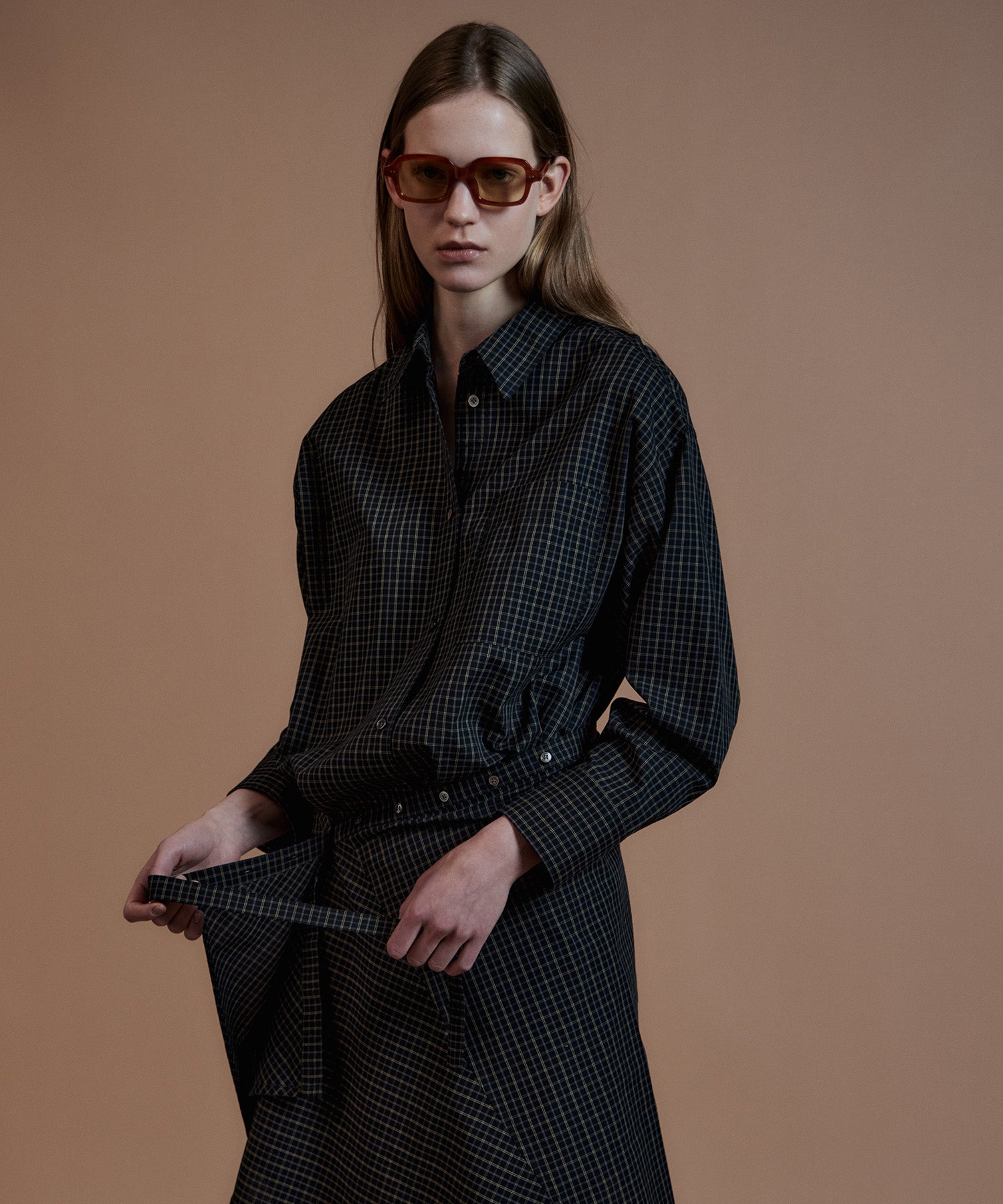 【26AUTUMN PRE-ORDER】Multi-Apron Oversized Check Shirt