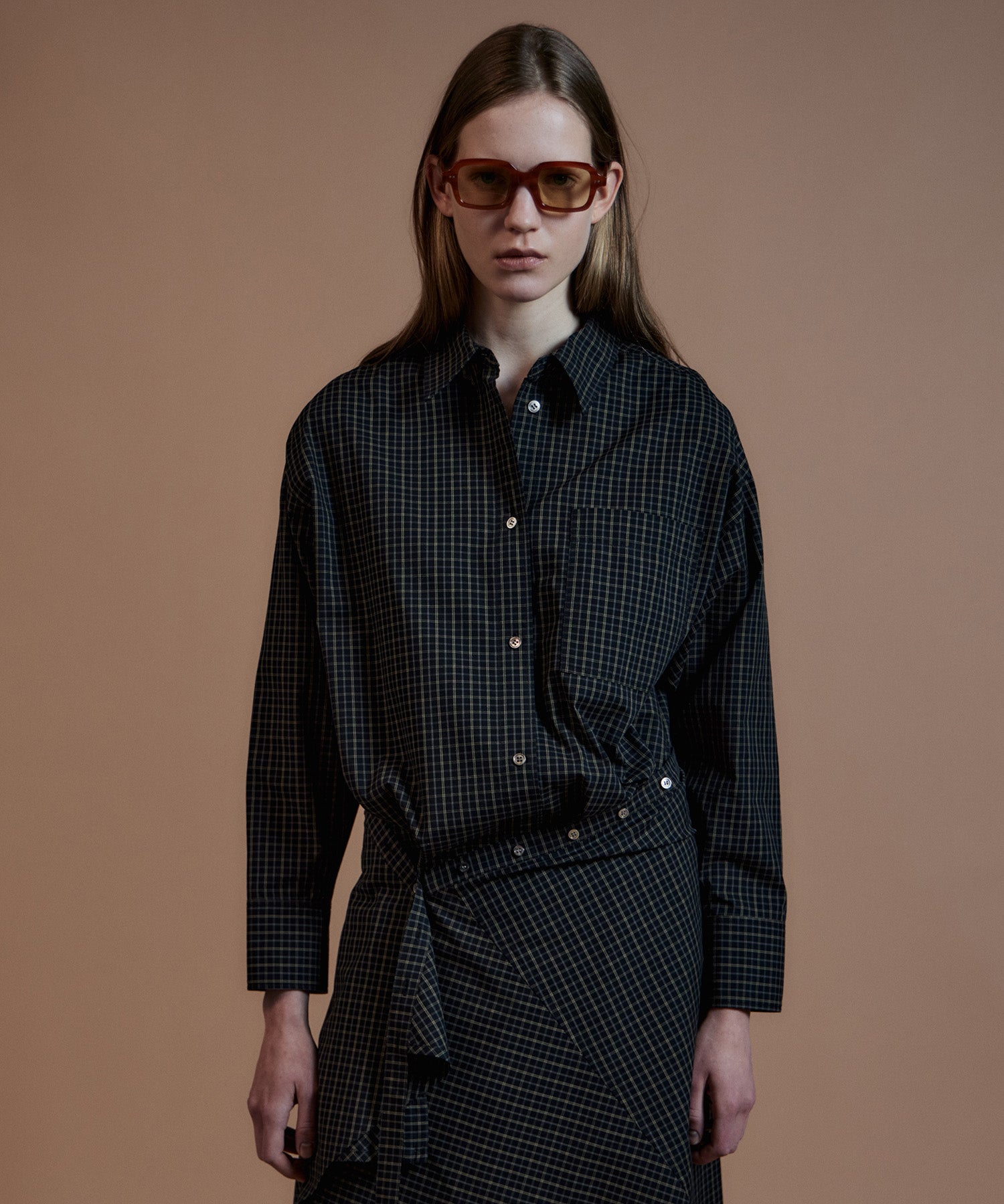 【26AUTUMN PRE-ORDER】Multi-Apron Oversized Check Shirt