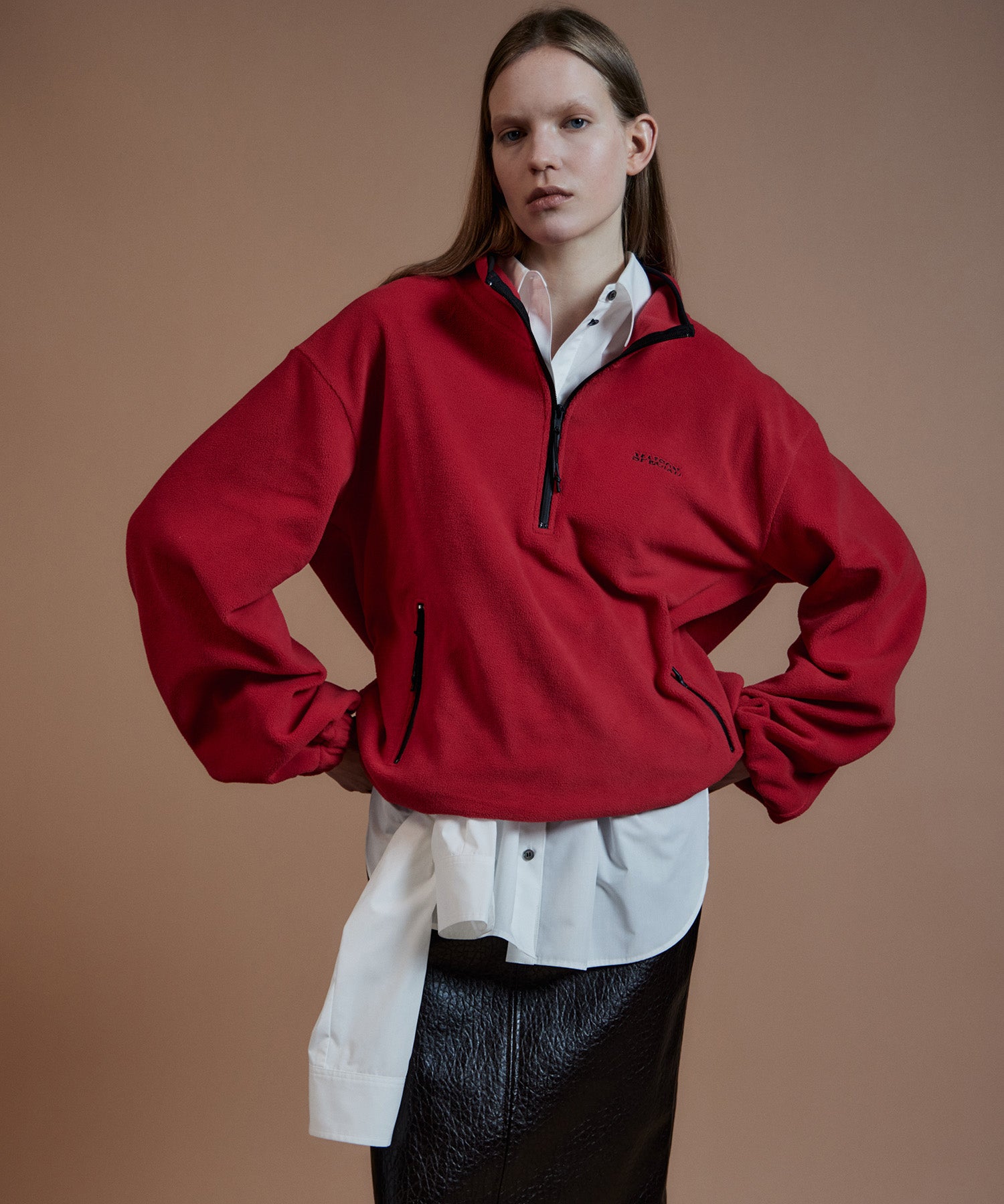 【26AUTUMN PRE-ORDER】Half-Zip Fleece Top